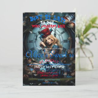 Alice im Wunderland Sweet 16 Einladung