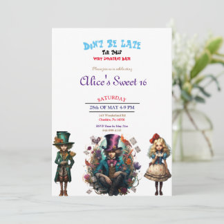 Alice im Wunderland Sweet 16 Einladungen