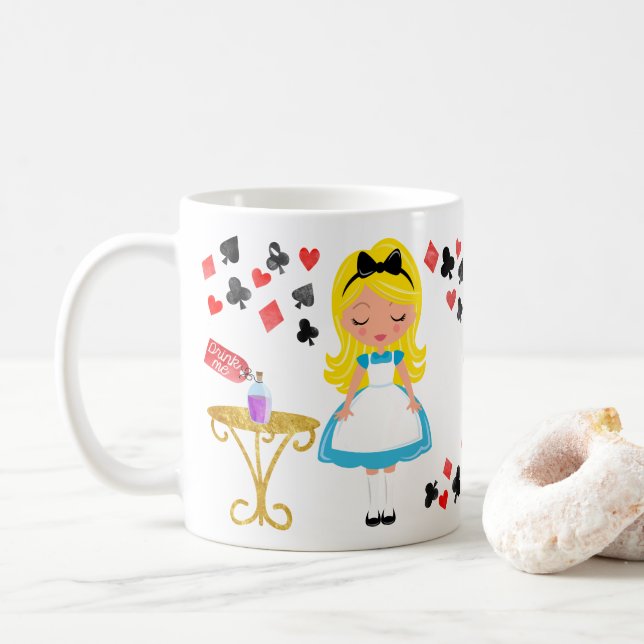 Alice im Wunderland-Tasse Tasse (Mit Donut)
