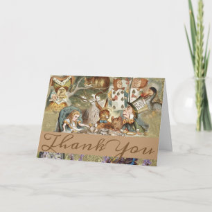 Alice im Wunderland Tea Party Gäste Dankeskarte