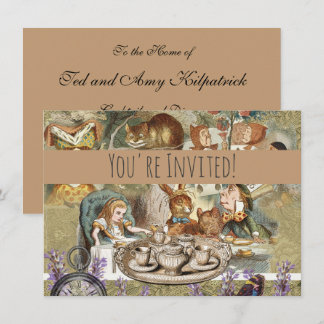 Alice im Wunderland Tea Party Gäste Einladung