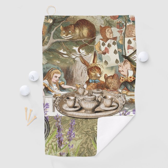 Alice im Wunderland Tea Party Gäste Golfhandtuch (Insitu)