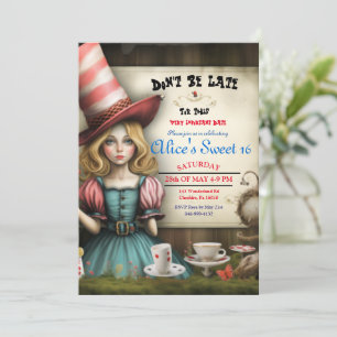 Alice im Wunderland Tea Party Sweet 16 Einladung