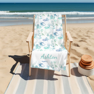 Alice im Wunderland Tee Blue Aqua Badetuch