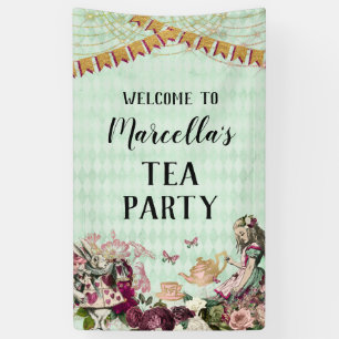 Alice im Wunderland Tee-Party-Banner Banner