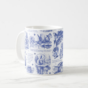 Alice im Wunderland Tee Party Blue Toile Quotes Kaffeetasse