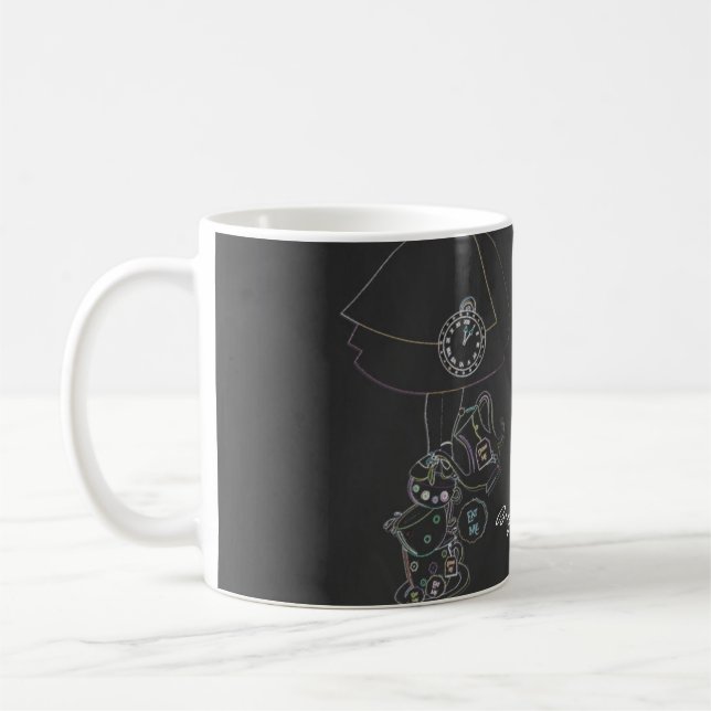 Alice im Wunderland Tee Party Chalkboard Custom Tasse (Links)