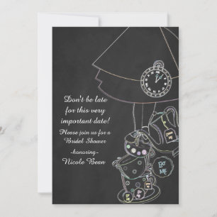 Alice im Wunderland Tee Party Chalkboard Whimsical Einladung