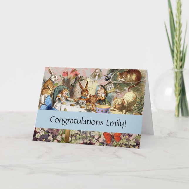 Alice im Wunderland Tee Party Karte (Vorderseite)