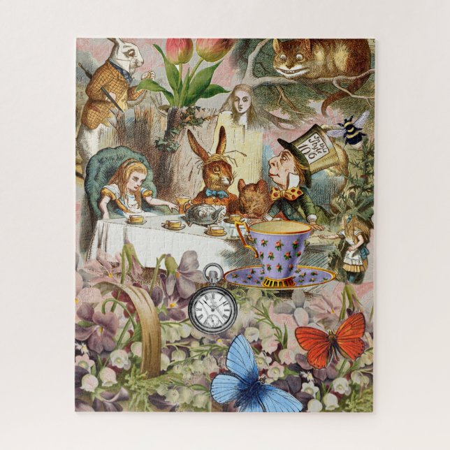 Alice im Wunderland Tee Party Kunst Puzzle (Vertikal)