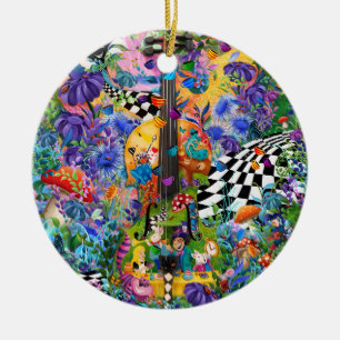 Alice im Wunderland Tee Party von Juleez Violin Keramik Ornament