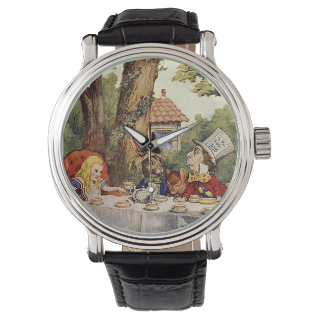 Alice im Wunderland Tee Party Watch Armbanduhr (Vorderseite)