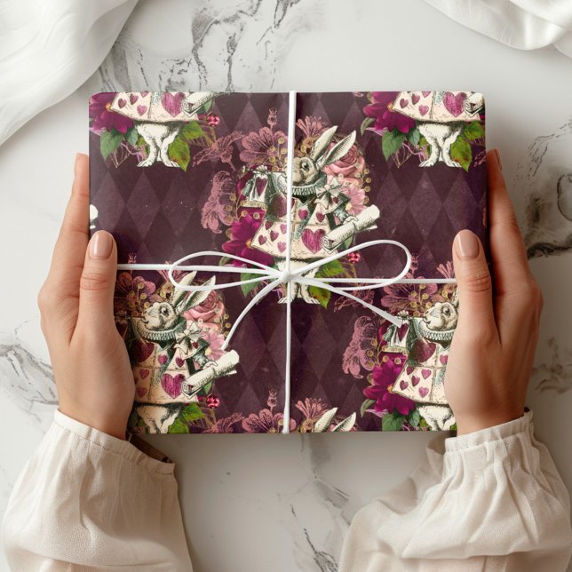 Alice im Wunderland Tee Time Wrapping Paper Geschenkpapier (Von Creator hochgeladen)