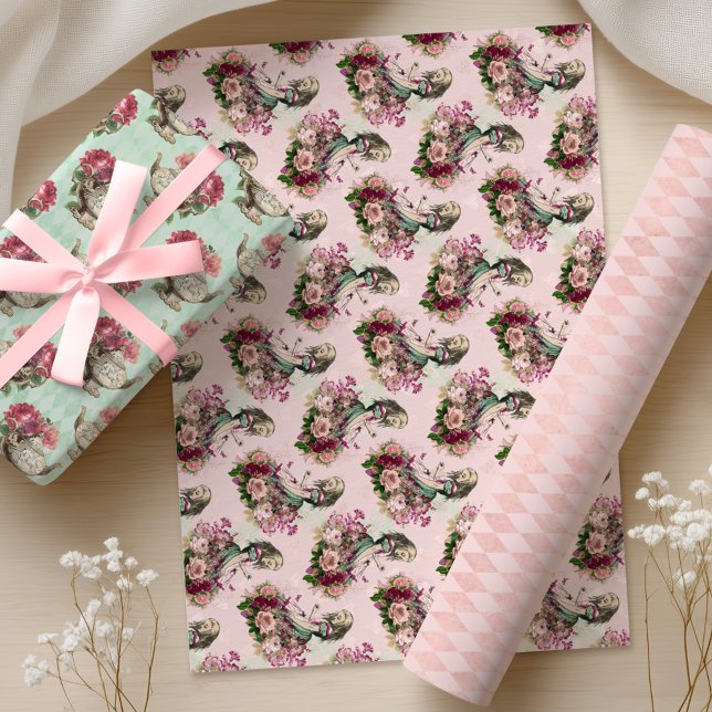 Alice im Wunderland Tee Time Wrapping Paper Sheets Geschenkpapier Set (Von Creator hochgeladen)