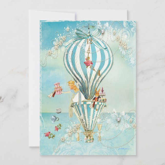 Alice im Wunderland Tee um 4:00 Party Einladungen (Vorderseite)