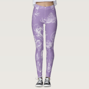 Alice im Wunderland-Tee-Zeit-Lavendel-Leggings Leggings