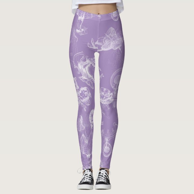 Alice im Wunderland-Tee-Zeit-Lavendel-Leggings Leggings (Vorderseite)