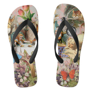 Alice im Wunderland Teeparty Kunst Flip Flops