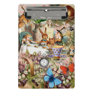 Alice im Wunderland Teeparty Kunst Mini Klemmbrett