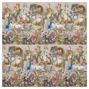 Alice im Wunderland Teeparty Kunst Stoff