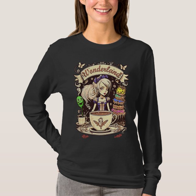 Alice im Wunderland Teeparty T-Shirt (Vorderseite)