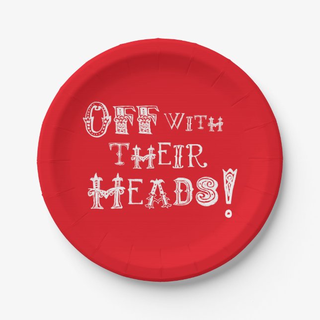 Alice im Wunderland Teller mit ihren Köpfen (Vorderseite)