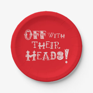 Alice im Wunderland-Teller weg mit ihren Köpfen Pappteller