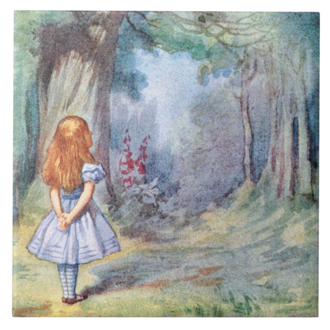 Alice im Wunderland Tenniel Kunst Fliese oder (Vorderseite)