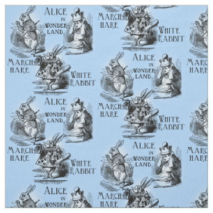 Alice im Wunderland-Textilgewebe-Blau Stoff