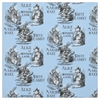 Alice im Wunderland-Textilgewebe-Blau Stoff