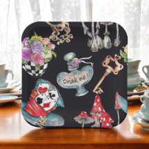 Alice im Wunderland Thema Black Paper Teller
