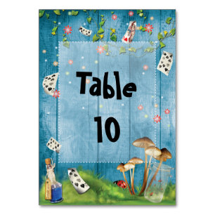 Alice im Wunderland Tischnummer Card