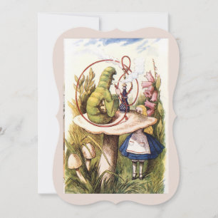 Alice im Wunderland trifft die Raupe Vintage Einladung