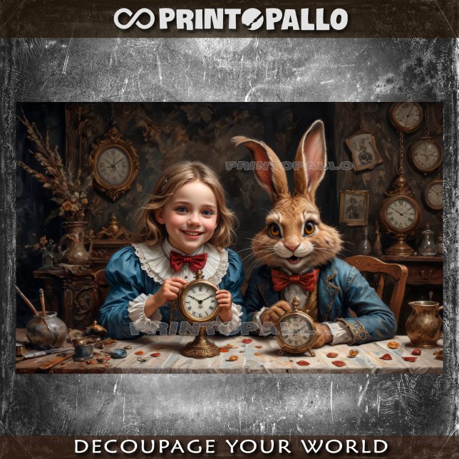 Alice im Wunderland trifft sich mit März Hare Seidenpapier (Von Creator hochgeladen)