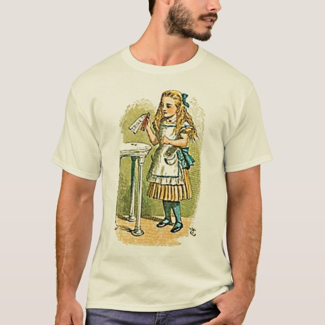 Alice im Wunderland "trinken mich" T - Shirt (Vorderseite)