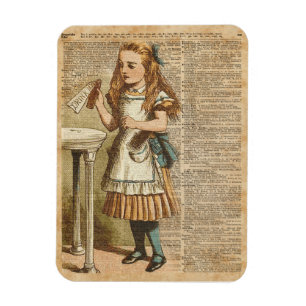 Alice im Wunderland trinken mich Vintage Magnet