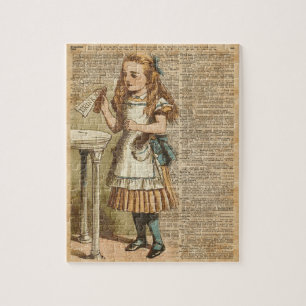 Alice im Wunderland trinken mich Vintage Puzzle