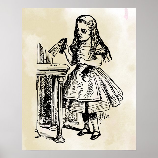 Alice im Wunderland trinken Poster (Vorne)