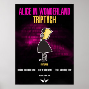 "Alice im Wunderland: Triptych"-Poster Poster