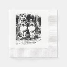 Alice im Wunderland Tweedle Dee und Dum napkin