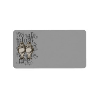 Alice im Wunderland Tweedledum & Tweedlededee Grun Adressaufkleber