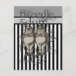 Alice im Wunderland Tweedledum & Tweedlededee Grun Postkarte