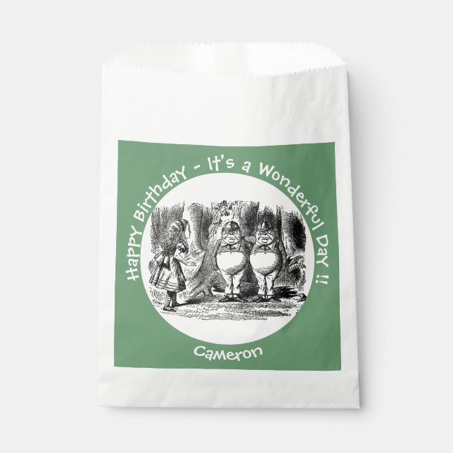 Alice im Wunderland Tweedledum & Tweedledeh Party Geschenktütchen (Vorderseite)