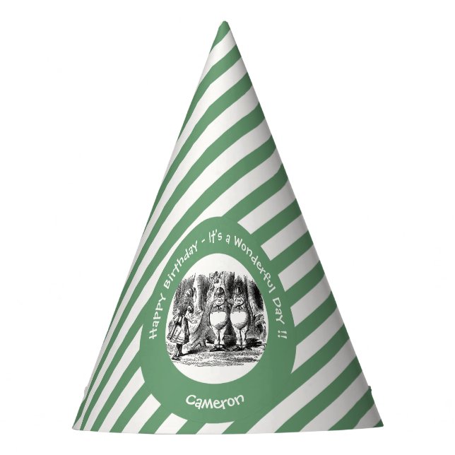 Alice im Wunderland Tweedledum & Tweedledeh Party Partyhütchen (Vorderseite)