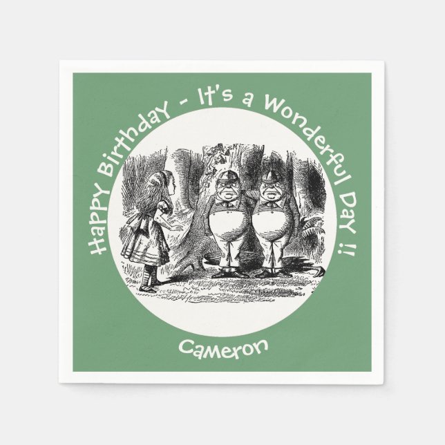 Alice im Wunderland Tweedledum & Tweedledeh Party Serviette (Vorderseite)