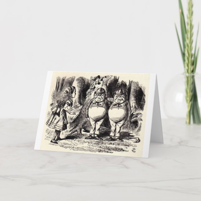 Alice im Wunderland: Twiddle Dee und Twiddle Dum Karte (Vorderseite)