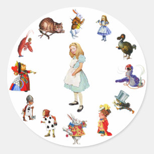 ALICE IM WUNDERLAND ÜBERALL RUNDER AUFKLEBER