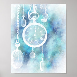 Alice im Wunderland Uhren Artikel drucken Poster