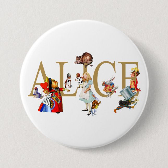 ALICE IM WUNDERLAND UND FREUNDE BUTTON (Vorderseite)