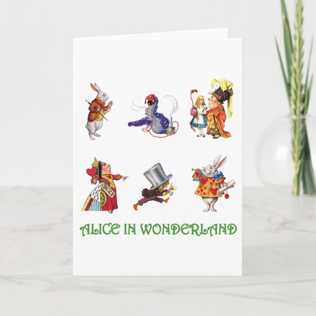 Alice im Wunderland und Freunde Karte (Vorderseite)